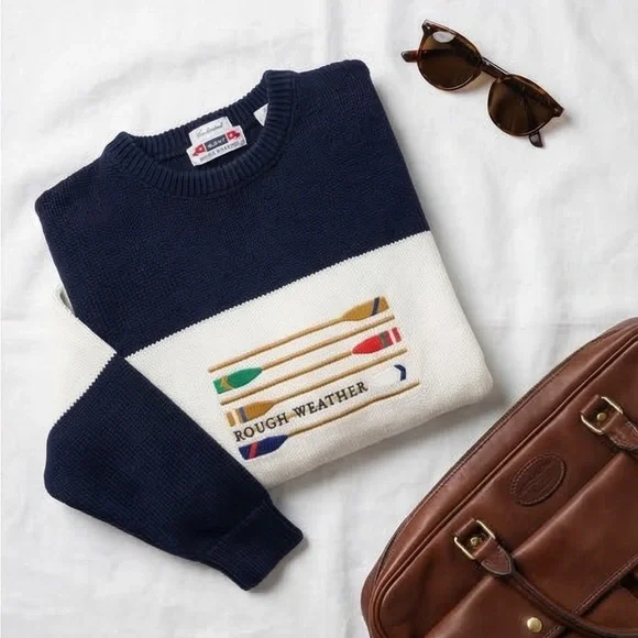 Vintage GANT Rough Weather Embroidered Coastal Sweater - Nautical Preppy - XL - Picture 13 of 13